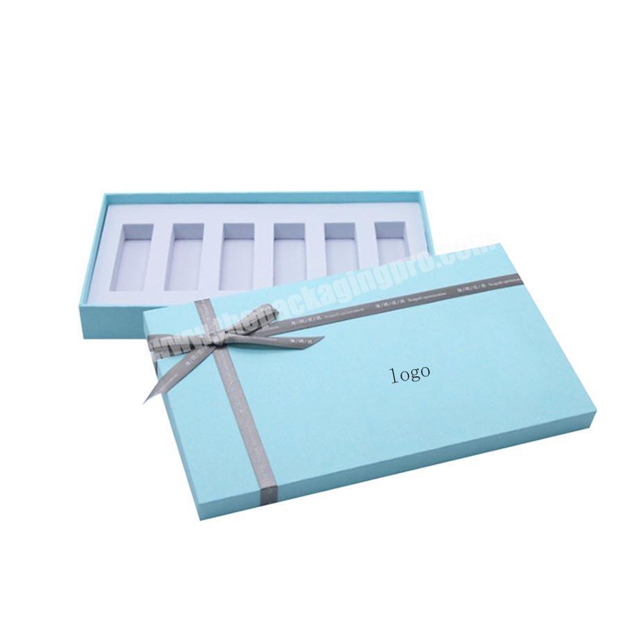 Custom Sky Blue Cardboard Box For Packing A Set Of Cosmetics Paper Cosmetic Set Boxes Lipstick