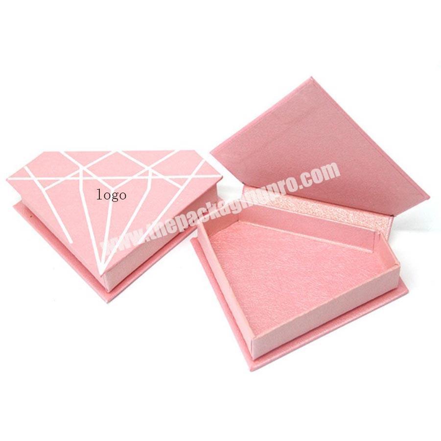 Custom Cheap Packaging Diamond-shape Cardboard Eyelash Boxes Box