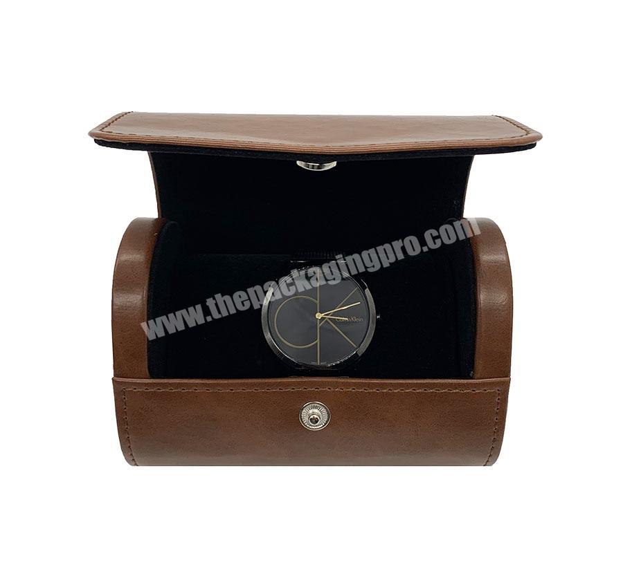 Custom brown PU Leather watch box for jewelry