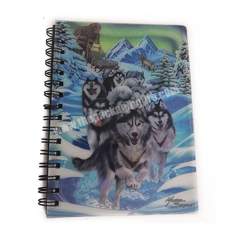 Custom fashion design PU mini 3d plastic hard cover spiral paper notebook