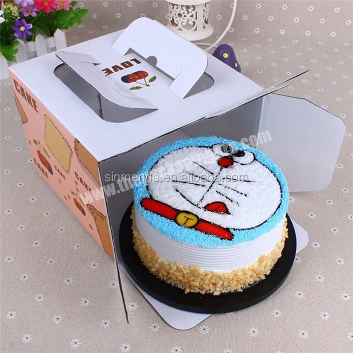 Custom hard white corrugated cake box packaging , white thick cardboard box
