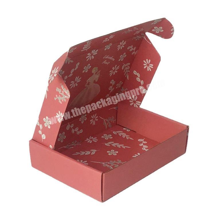 Custom logo brand cloth apparel mailer box with tissue paper printed colorful shipping packaging clothing box