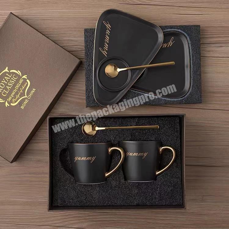 Custom logo coffee tea mug gift box luxury Mug set gift box packaging