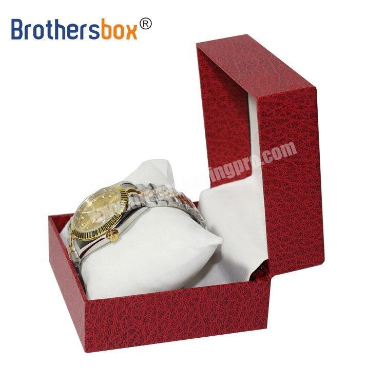 Custom logo paper boxes single folding magnetic watch box with strap