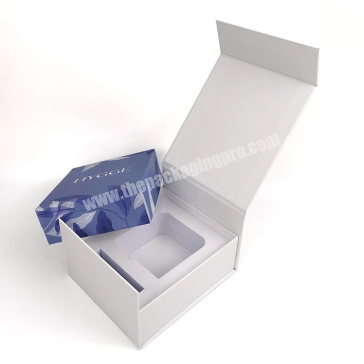 Custom logo premium candle paper boxes luxury rigid grey board candle gift box packaging with EVA insert