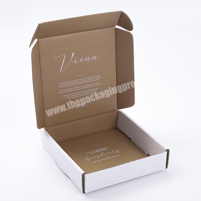 Custom logo printed postage box corrugated white mailing box gold hot stamping perfume shipping mailer box