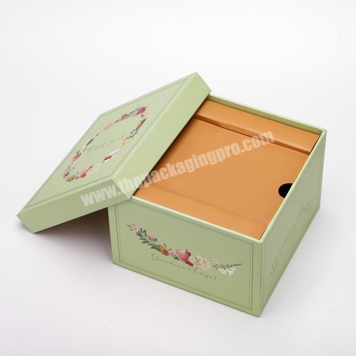 Custom printed Top Bottom Box Rigid Cardboard Square Storage Container Present Large Gift Box with Lid