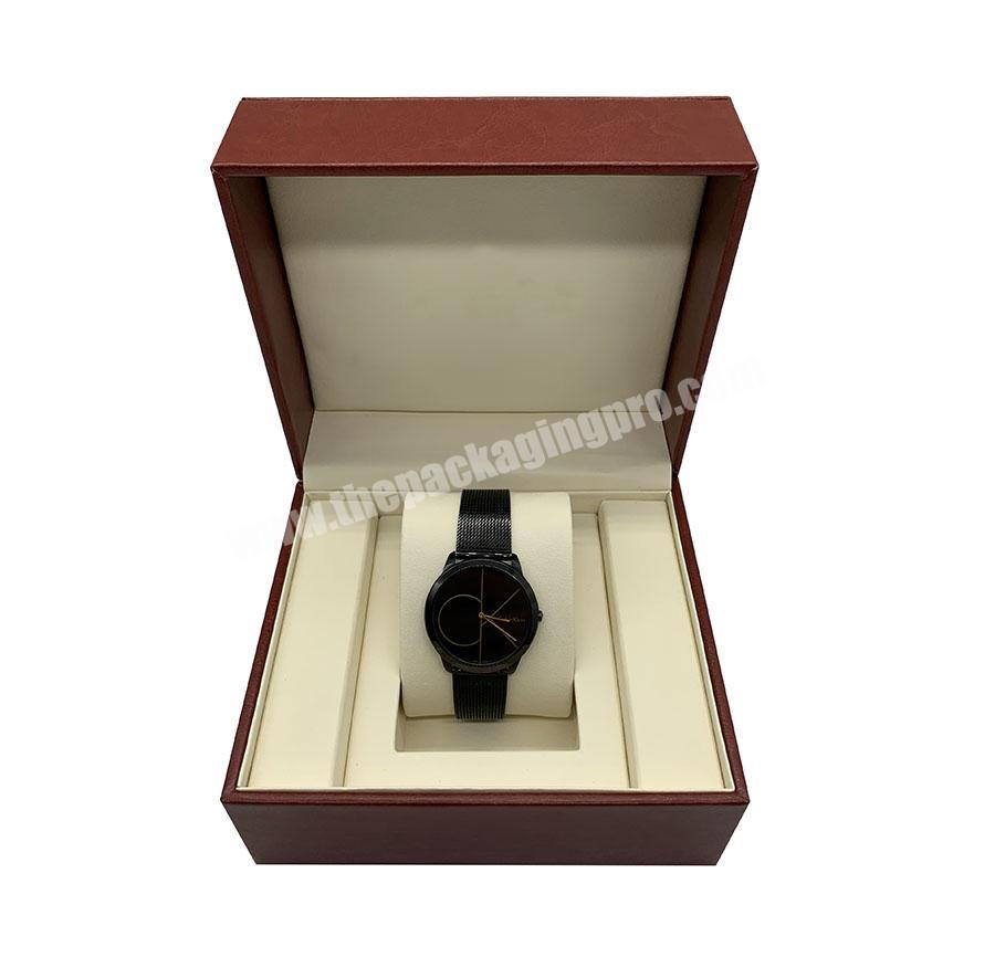 Custom red PU Leather watch box packaging
