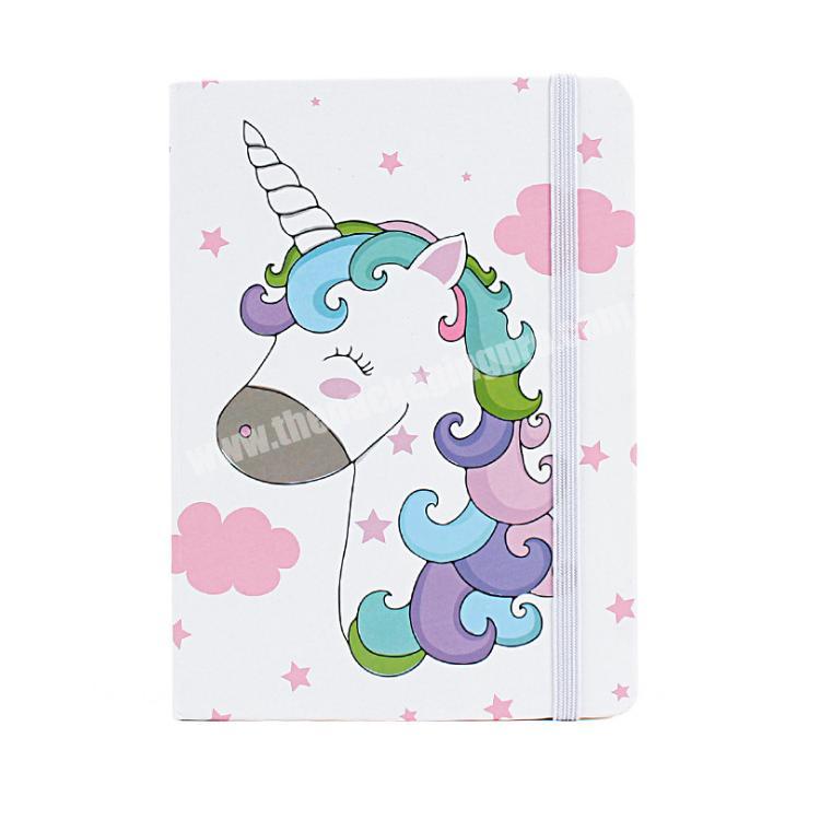 Custom school writing notepad girls cute personalized A5 hardcover unicorn notebook