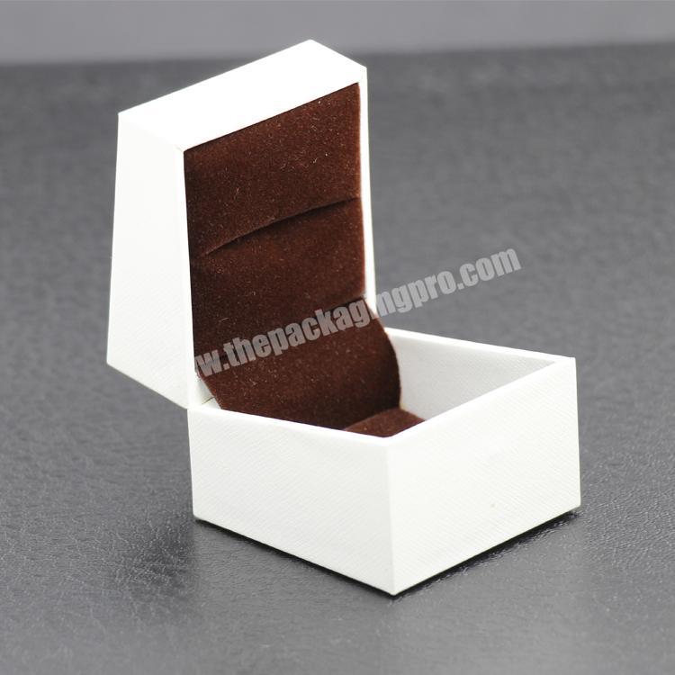 Custom wedding small gift box exquisite glossy white magnetic folding lid jewelry ring box