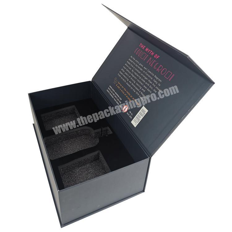 Customization Garment candleglass Black Matte Rigid Book Shape Magnetic Embossed Gold Foil Gift Folding Box With Insert