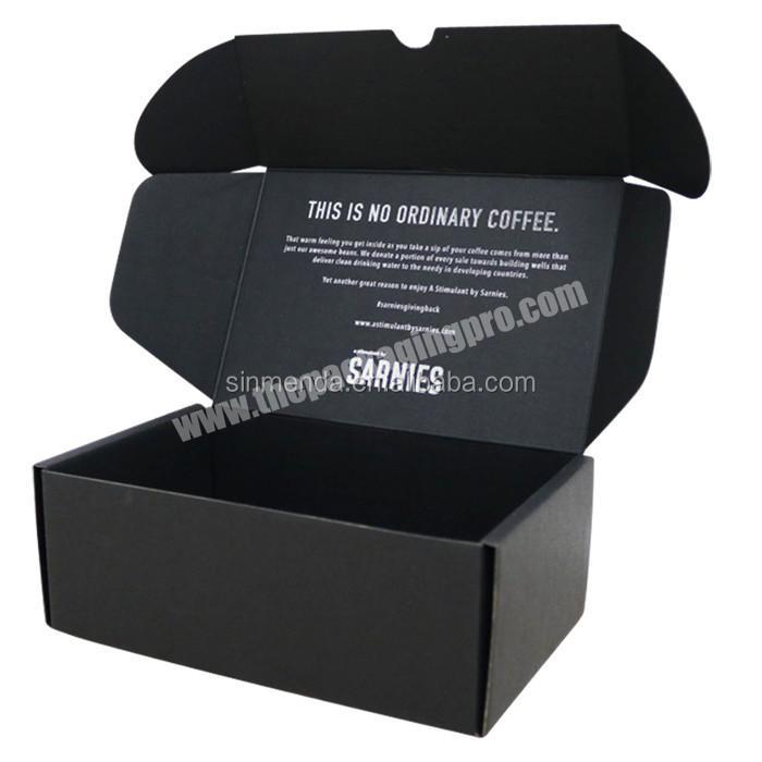 Customized Made black Small Corrugated Paper shipping boxes custom logofoldable custom shipping boxes