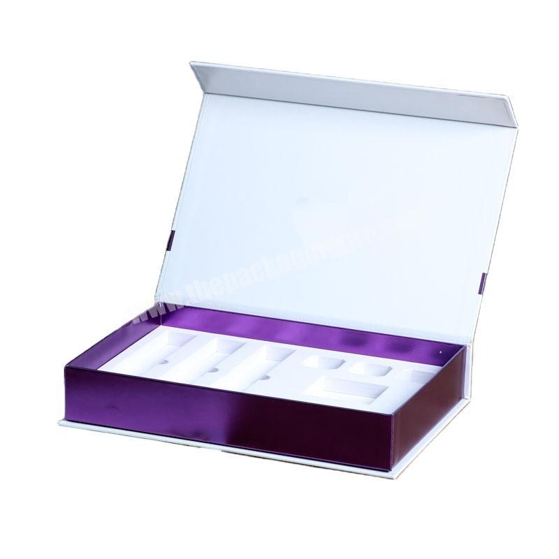 Customized hard white paper board luxury bottle storage packaging perfume gift box, skin care products magnetic suction gift box
