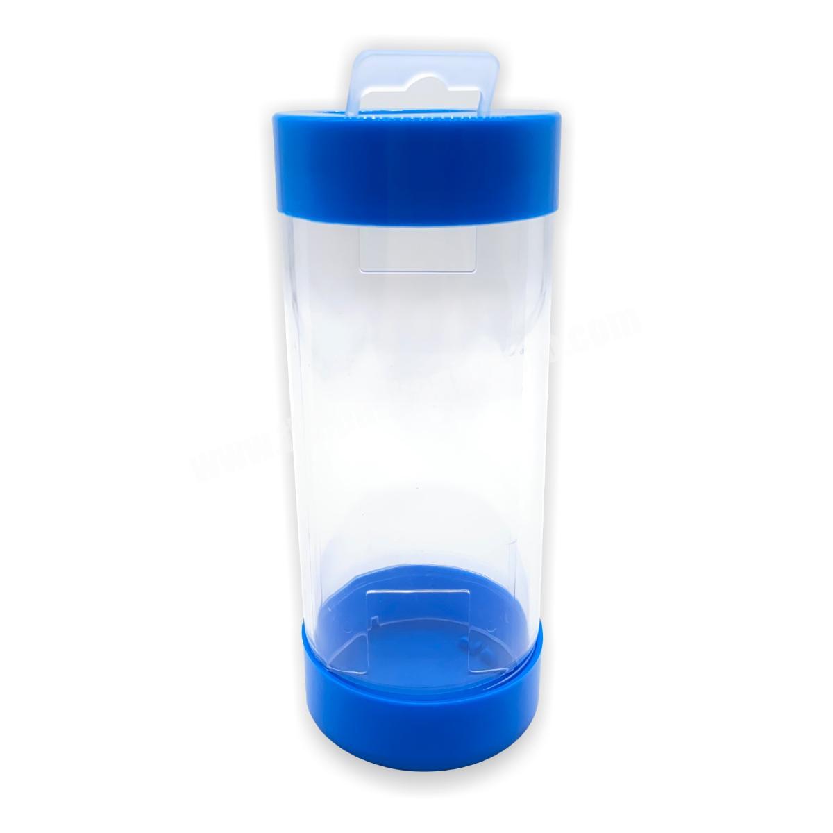 Cylinder Transparent Watch box Blue Top Cover Watch Gift Box
