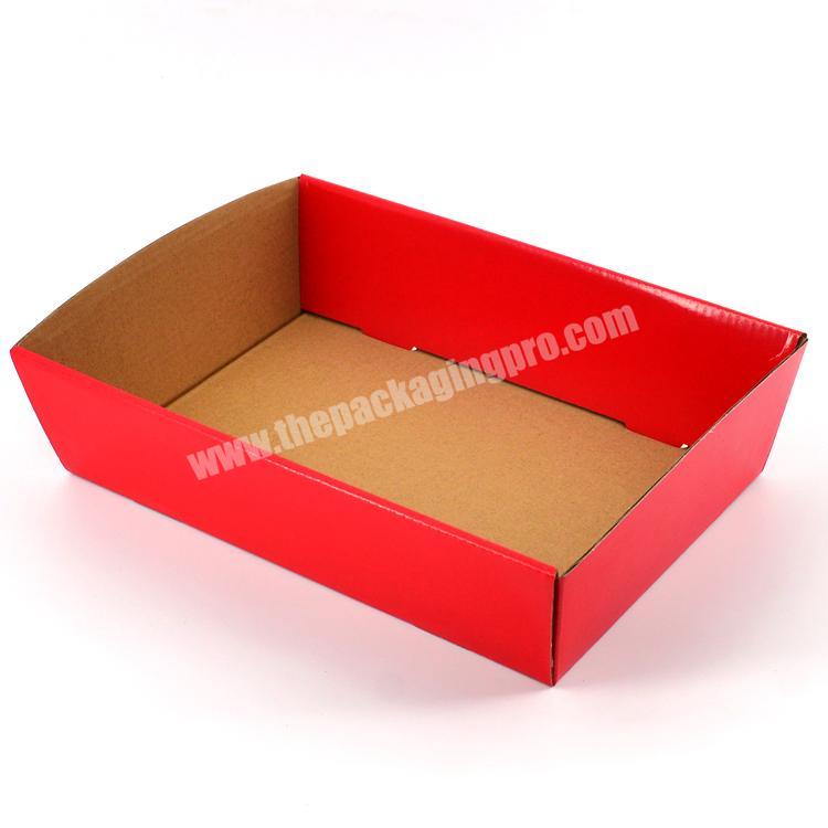 Disposable Kraft Cardboard Fish And Chips Tray Custom Printed Hot Dog Fried Chicken Fast Food Paper Tray