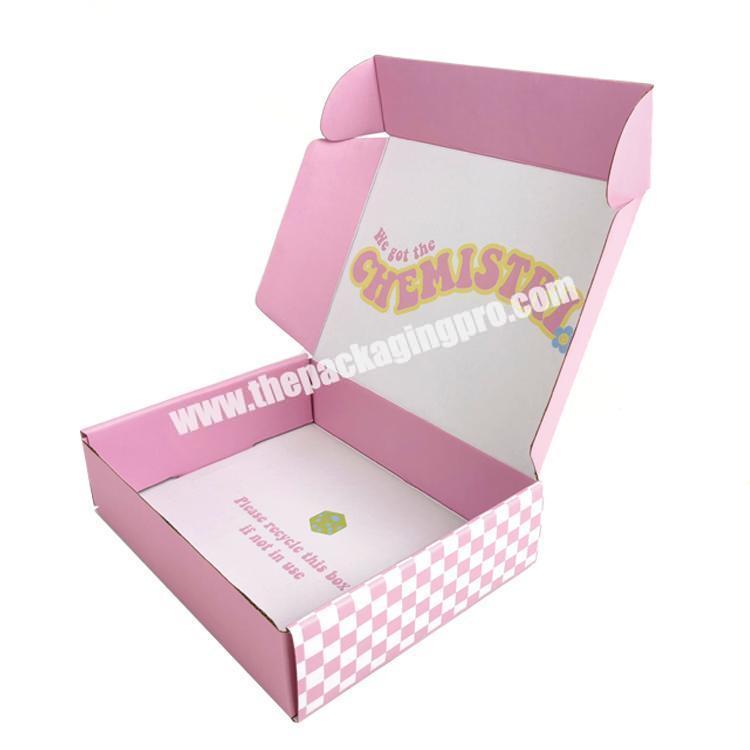 Eco Friendly E-flute Corrugated Box Personalized Custom Skin Care Packaging Recycled Box Folding Mailer Shipping Box