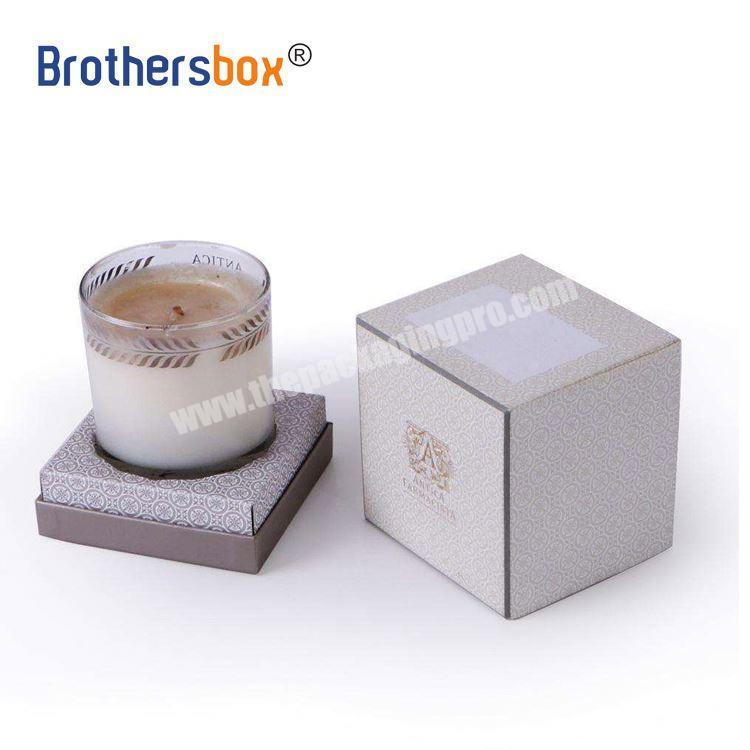 Eco Friendly Handmade Empty Candle Jars Box Luxury Rigid Neck Paper Square Cardboard Jar Candle Gift Box Packaging