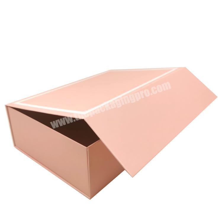 Eco Friendly Luxury custom paper box packaging for wedding gift pink gift box