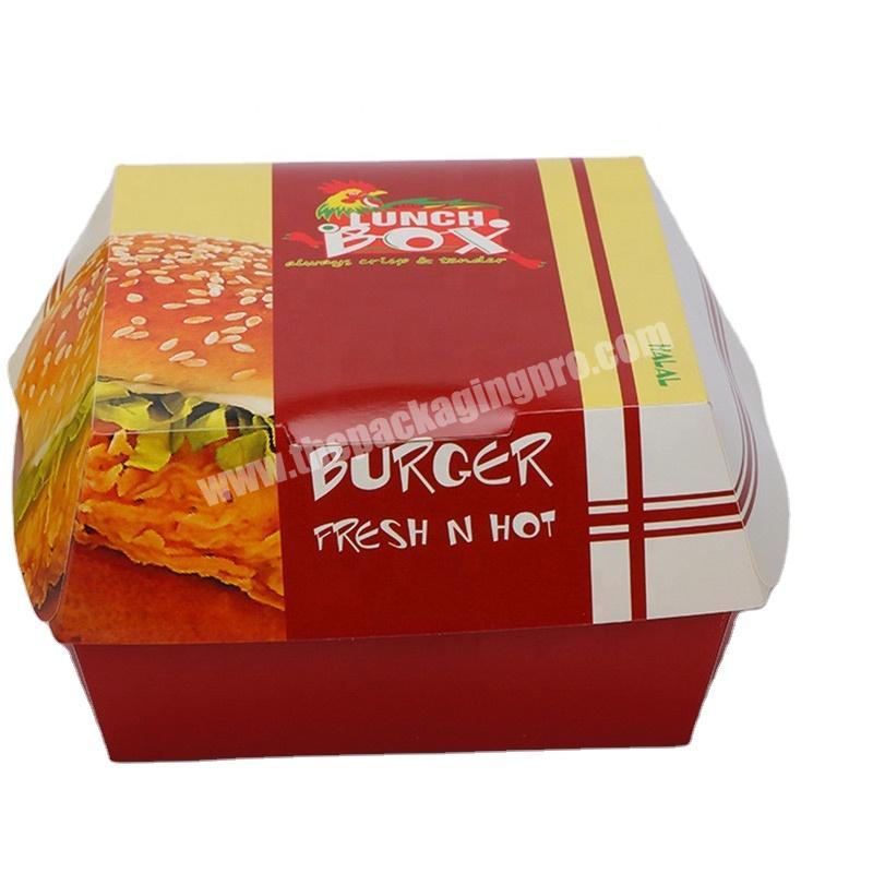 Eco White Biodegradable Craft Fries Burger Boxes Packaging Custom Print Packing Cardboard Hamburger Paper Box for Burger