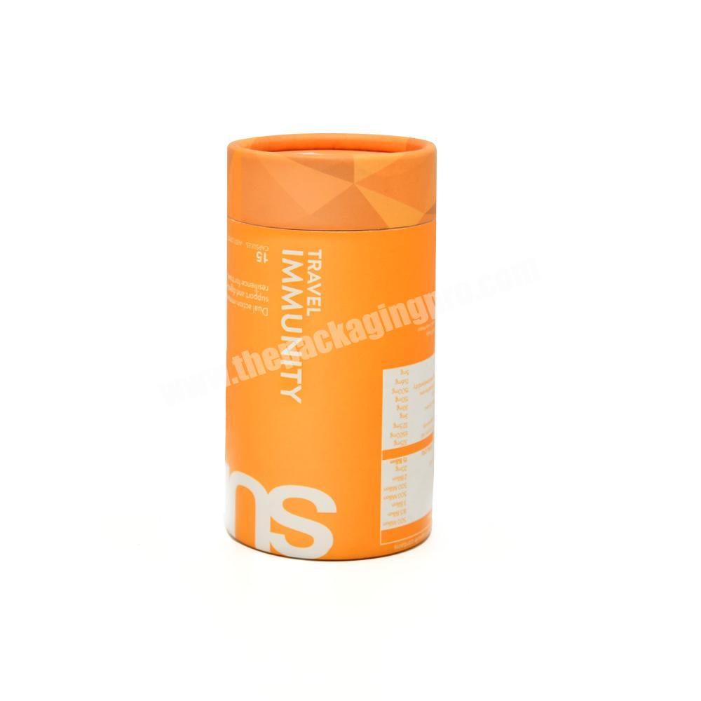 Empty round Cardboard Container Cylinder Paper Packaging Recyclable Kraft Paper Tube Packaging With Custom Printed
