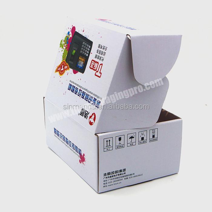 F flute strong sturdy corrugated white box shipping mailer printing cardboard box for cctv packaging
