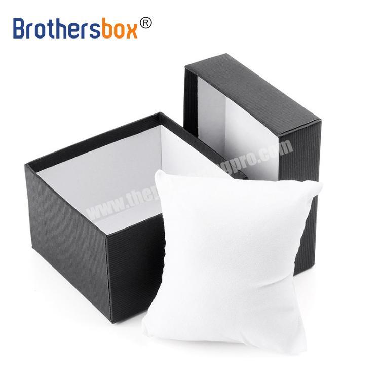 Factory Custom Logo Luxury High End Paper wrapped Black Cardboard Watch Packaging Box