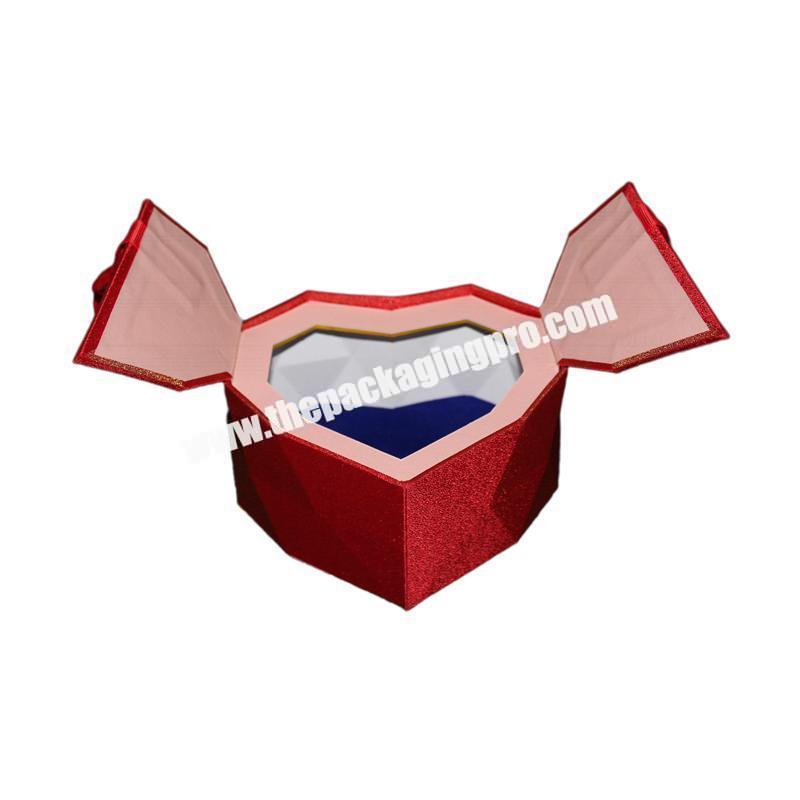 Factory Fabric Cardboard Valentines Day Gift Packaging Heart Shaped Special Shaped Gift Box