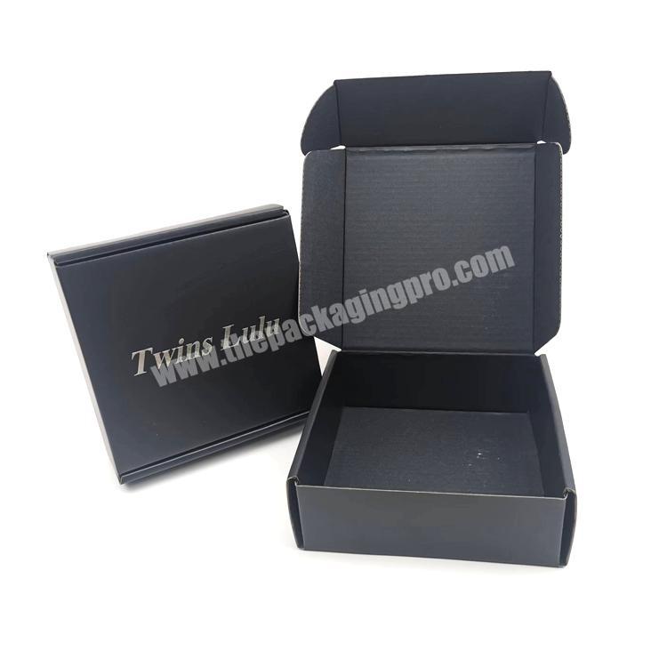 Factory custom cheap small black shipping box fashion attractive design shipping box black small corrugated paper box