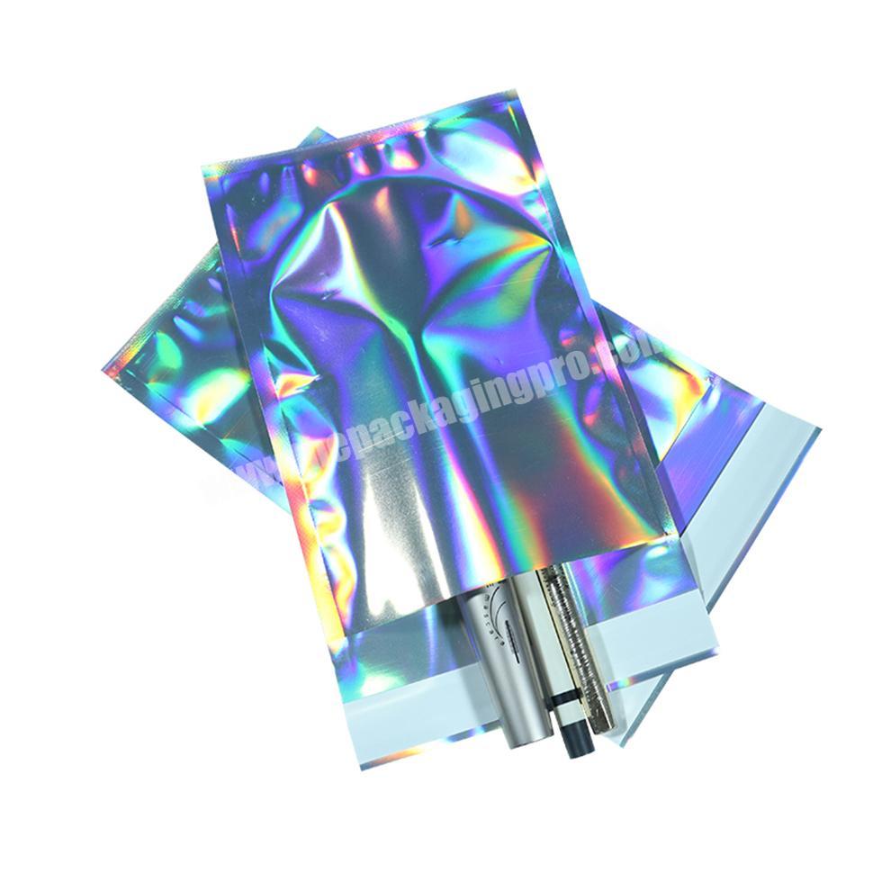 Fashionable design colorful aluminium foil gold holographic shipping bags