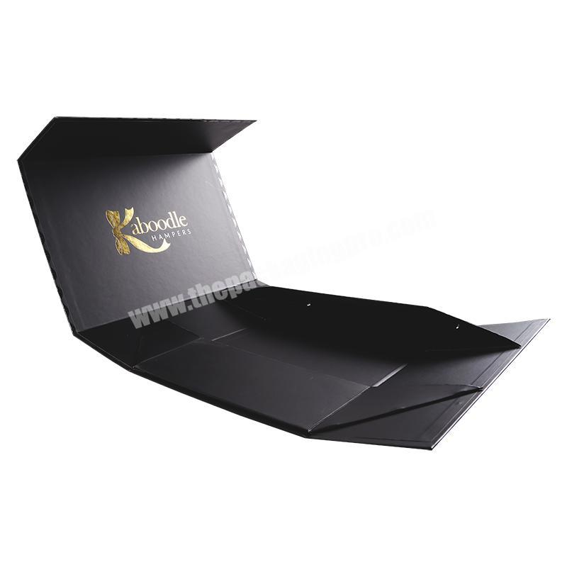 Flat Pack Custom Printed Magnetic Black Rigit Silk Card Paper Logo Design Cosmetic Cardboard Present Gift  Packing Box