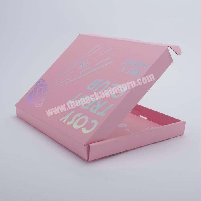 Custom Colored Boxes Logo Packaging Pink Cardboard Printed Eco Clothing Poly Cosmetic Flat Small Mailer Box