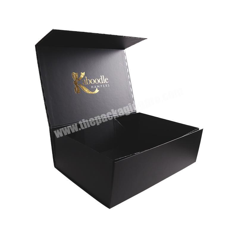 Gold And Black Hardcover Packing Carton Shopping Magnet Custom Gift Collapsible Pink Luxury Foldable Paper Box For Dress