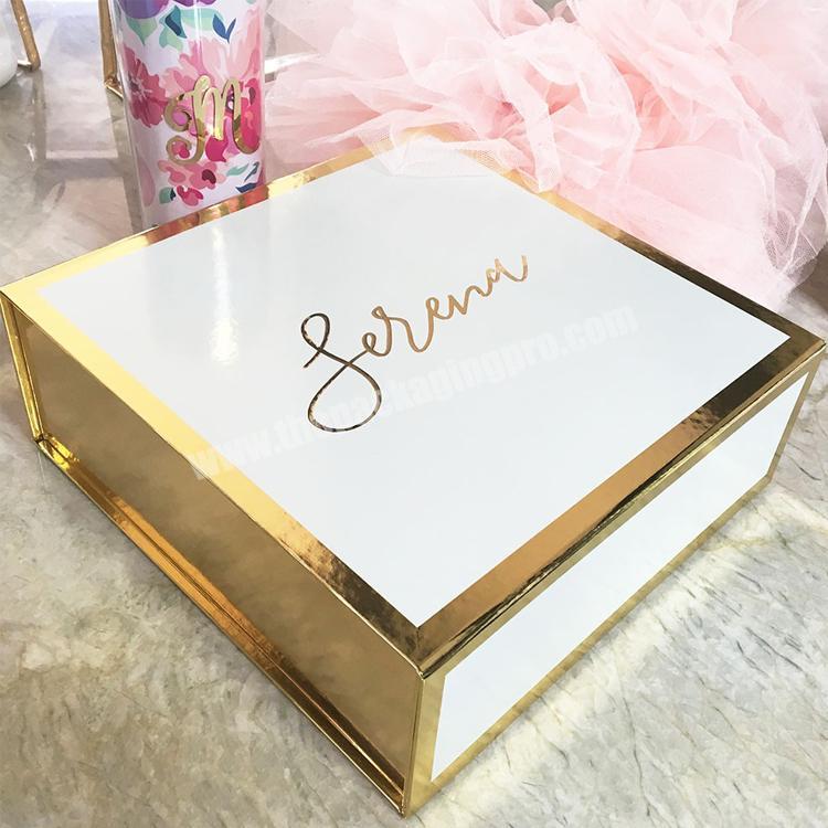 Gold Foil Logo Paper Box Customized Magnetic Packaging Wedding Gift Box Caja de Regalo