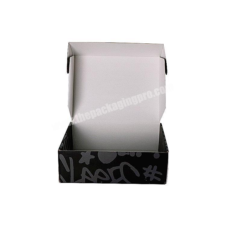 High End Custom Black Corrugated Recycle Paper Apparel Packaging Shoe Gift Box