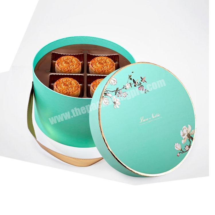 High End Custom Cardboard Packaging Green Round Food Gift Box