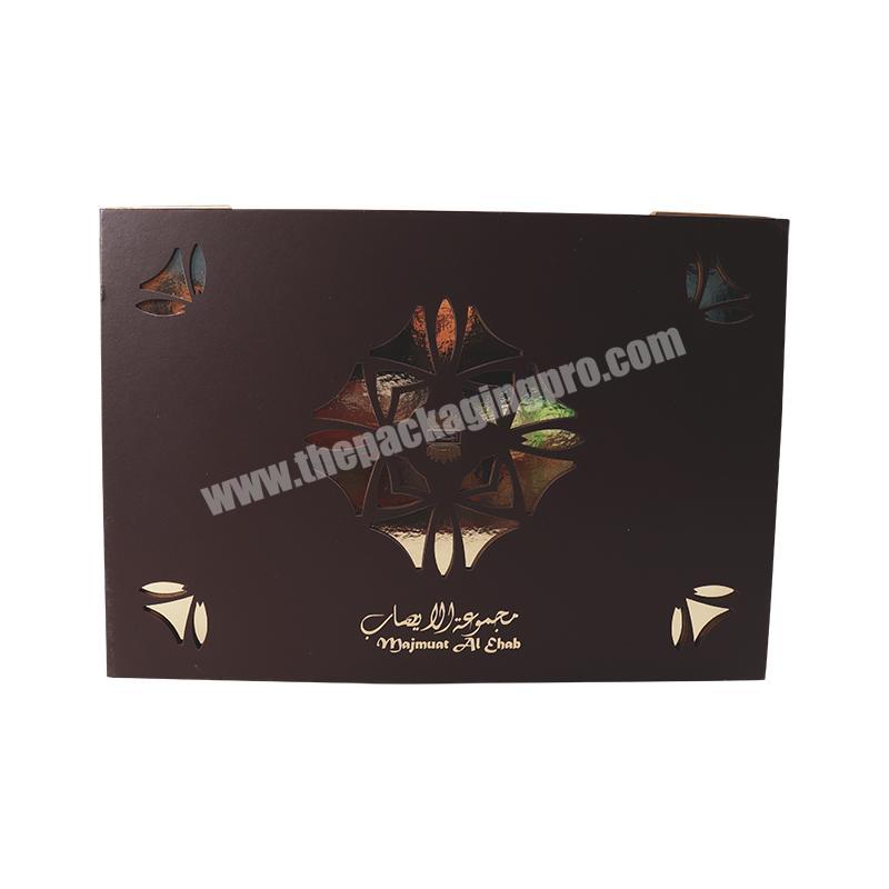 High End Quality Grade Packaging Paper Craft Dark Brown Eco Friendly Romantic Scarf Gift Box with Lid