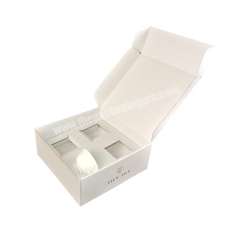 High Quality Coated Paper Ceramic Teacup And Flower Tea Gift Box With Envelope