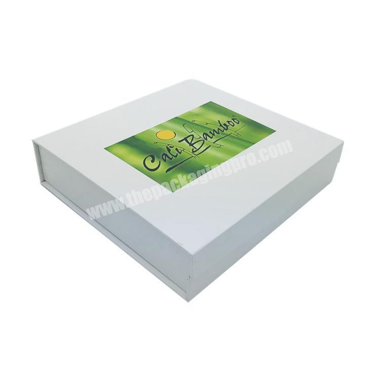 High Quality Custom Luxury Foldable Magnet Eco Elegant Apparel Black And white Large Book Shape Folding Packing Gift Box