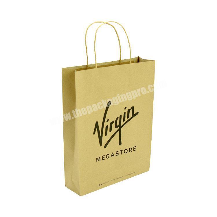 High Quality Package Bags Twisted Paper Handle Brown grocery kraft paper bag