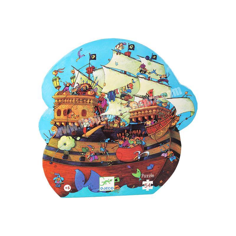 High Quality Toy Pirate Ship Shape Puzzle Game Jigsaw Packaging Box
