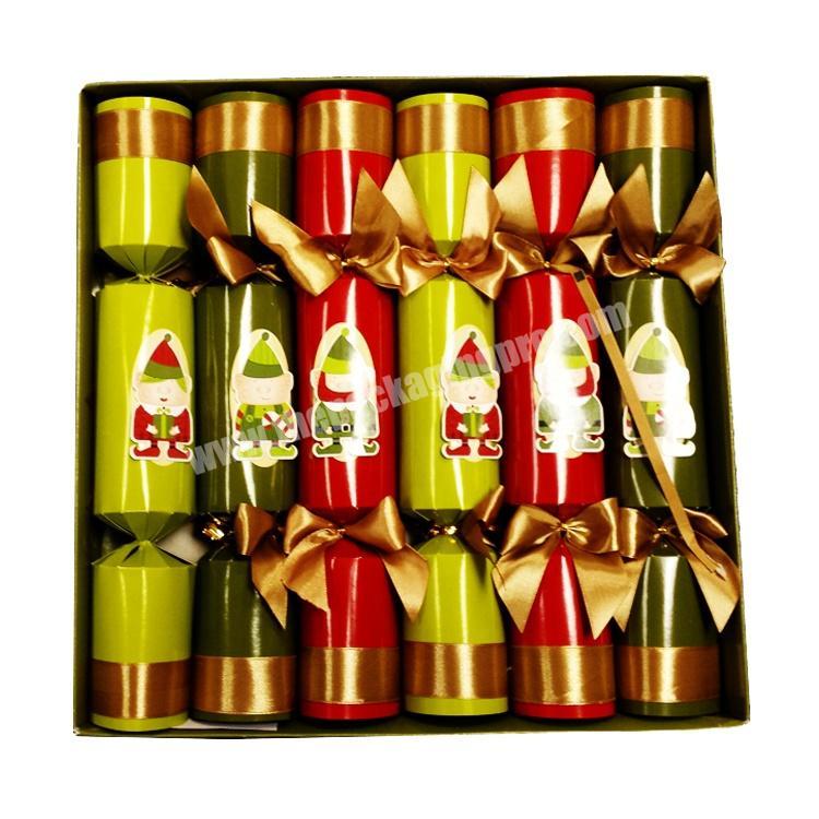 High Quality Wholesale Paper Christmas Cracker Shaped Packaging Boxes
