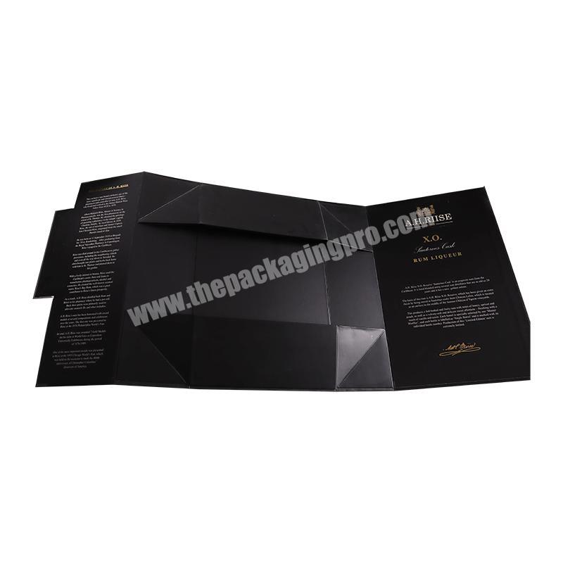 High Quantity Custom Printed double Door Luxury Matte Black Gift Made Boutique Rigid Case Cardboard paper Box For Packing Cloth