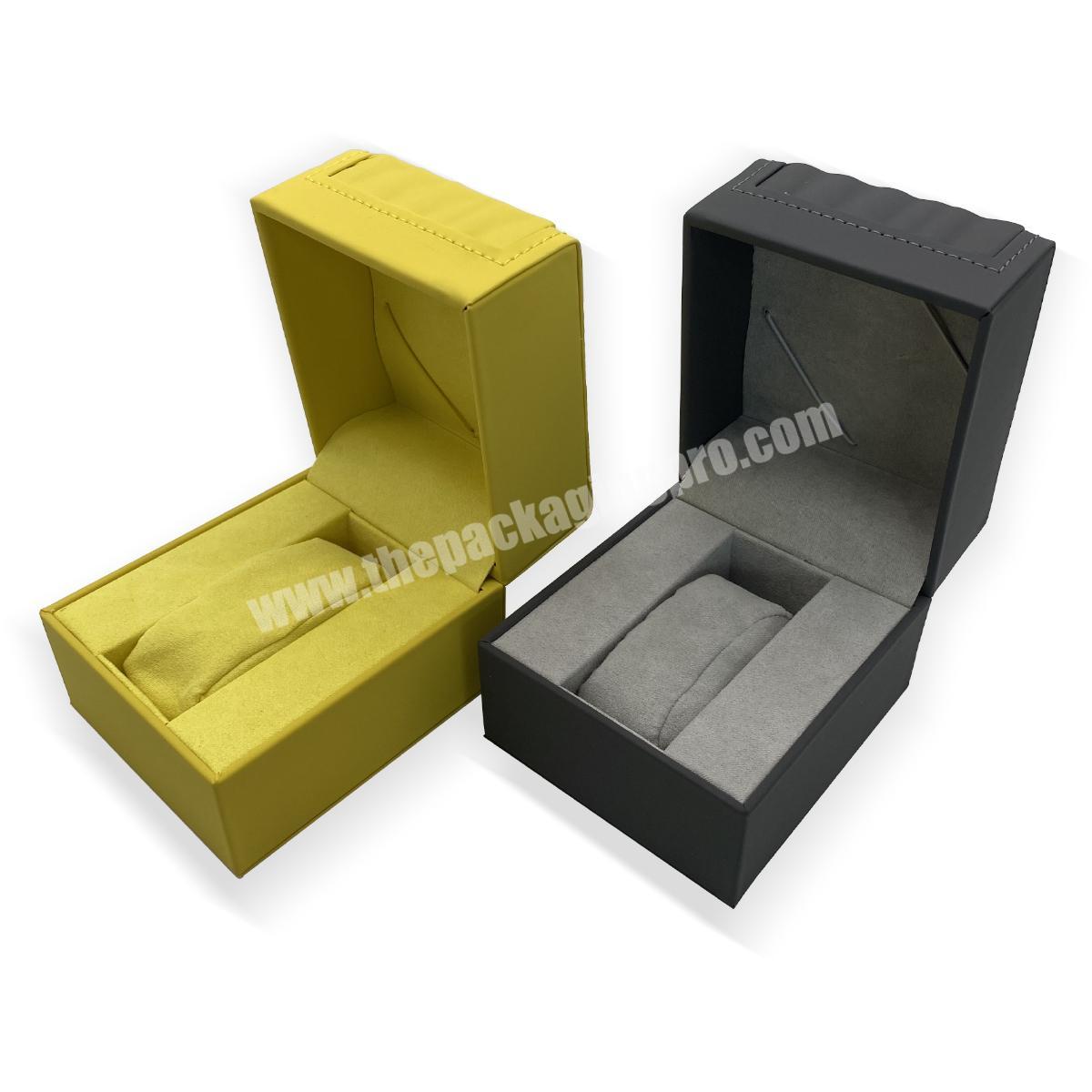 High-end  Single Texture Line Flip-Open Leather Watch Box High Quality Custom Made Watch Boxes For Single