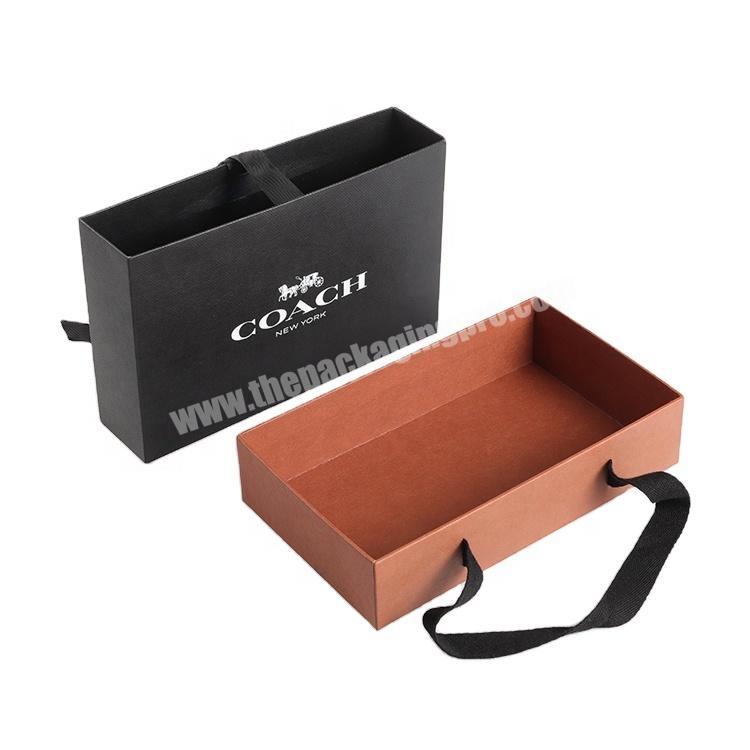 High-quality Luxury Textured Recycled Paper Gift Box with Black Ribbon