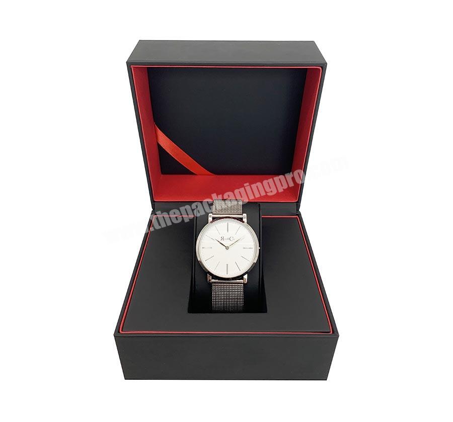 Hot Selling Classic Black PU Leather Custom Watch Packaging Box