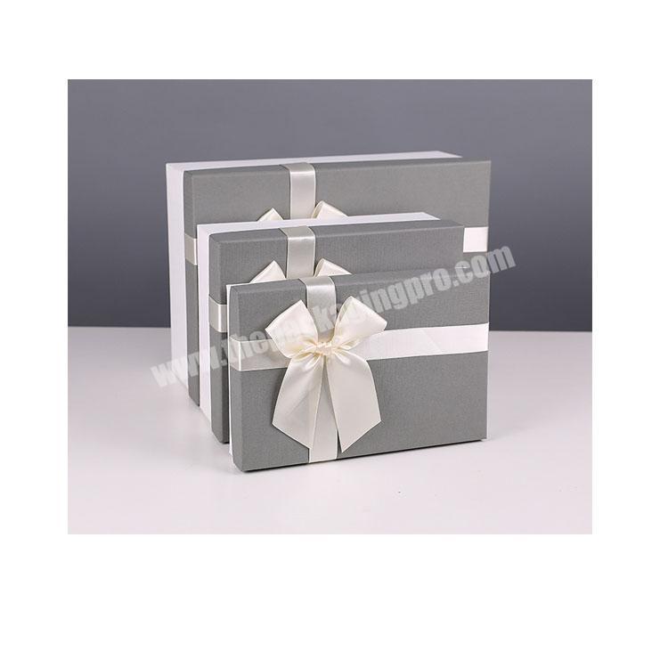 Hot Selling Custom Two Piece  Paperboard Gift Box with Ribbon