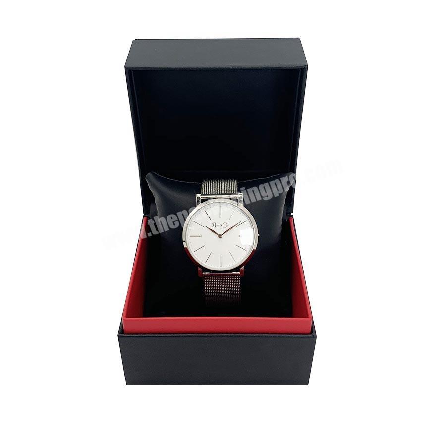 Luxury Black PU Leather Watch Gift Box With Lid