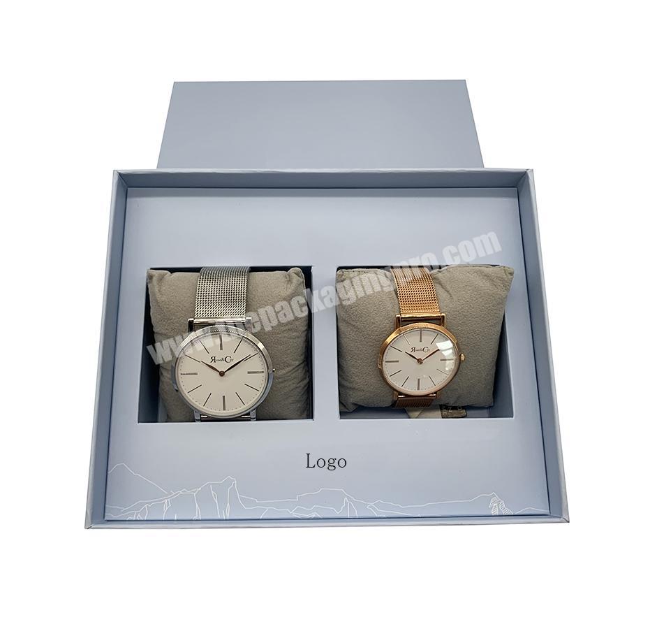 Luxury Blue Cardboard Couple Paper Watch Box