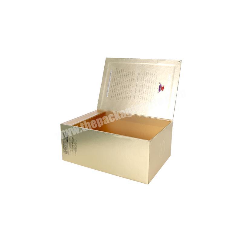 Luxury Carton Case Gift Custom Laminated Lid Packing Logo Foldable Flat Pack Cardboard Wine Glass Bottle Box For Packaging
