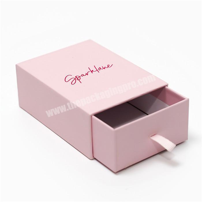 Luxury Custom Logo Wigs Hair Extensions Stain Packaging Gift Box Pink Sliding Drawer Box with Ribbon